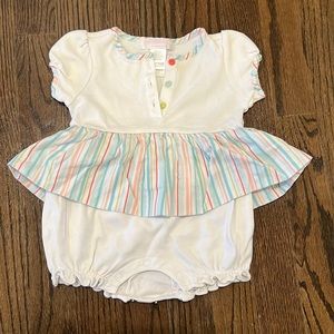 Janie and Jack baby girl onesie with skirt, size: 0-3 mouth